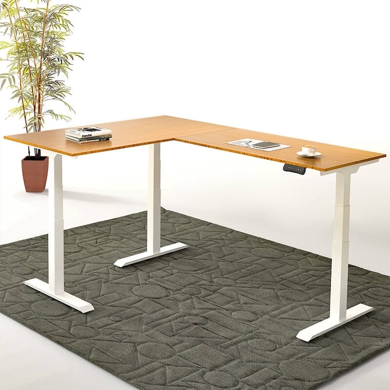 l Shaped Office Desk White l Shaped Office Desk FlexiSpot